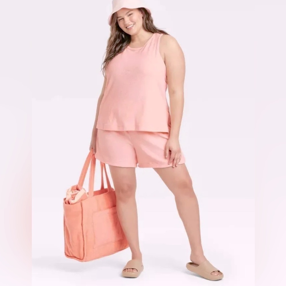 NWT- A new day peach terry tank.